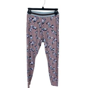 *2/$30* Beyond Yoga Mauve Floral Elastic Waist Leggings Size M Active